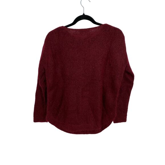 Sezane Paul Jumper Sweater Womens Size XS Button Detail Cranberry Red Wool Blend - Picture 7 of 7